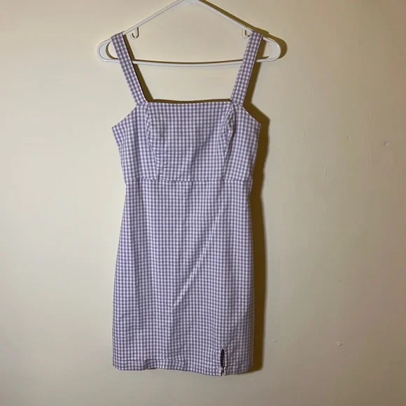 Hollister | Dresses | Hollister Advanced Stretch Squareneck Purple And  White Checkered Mini Dress S | Poshmark